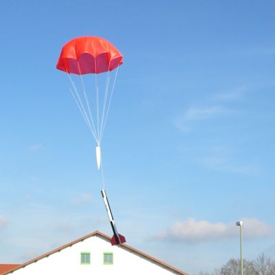 100cm bright red extra-light model rocket recovery parachute with eight lines