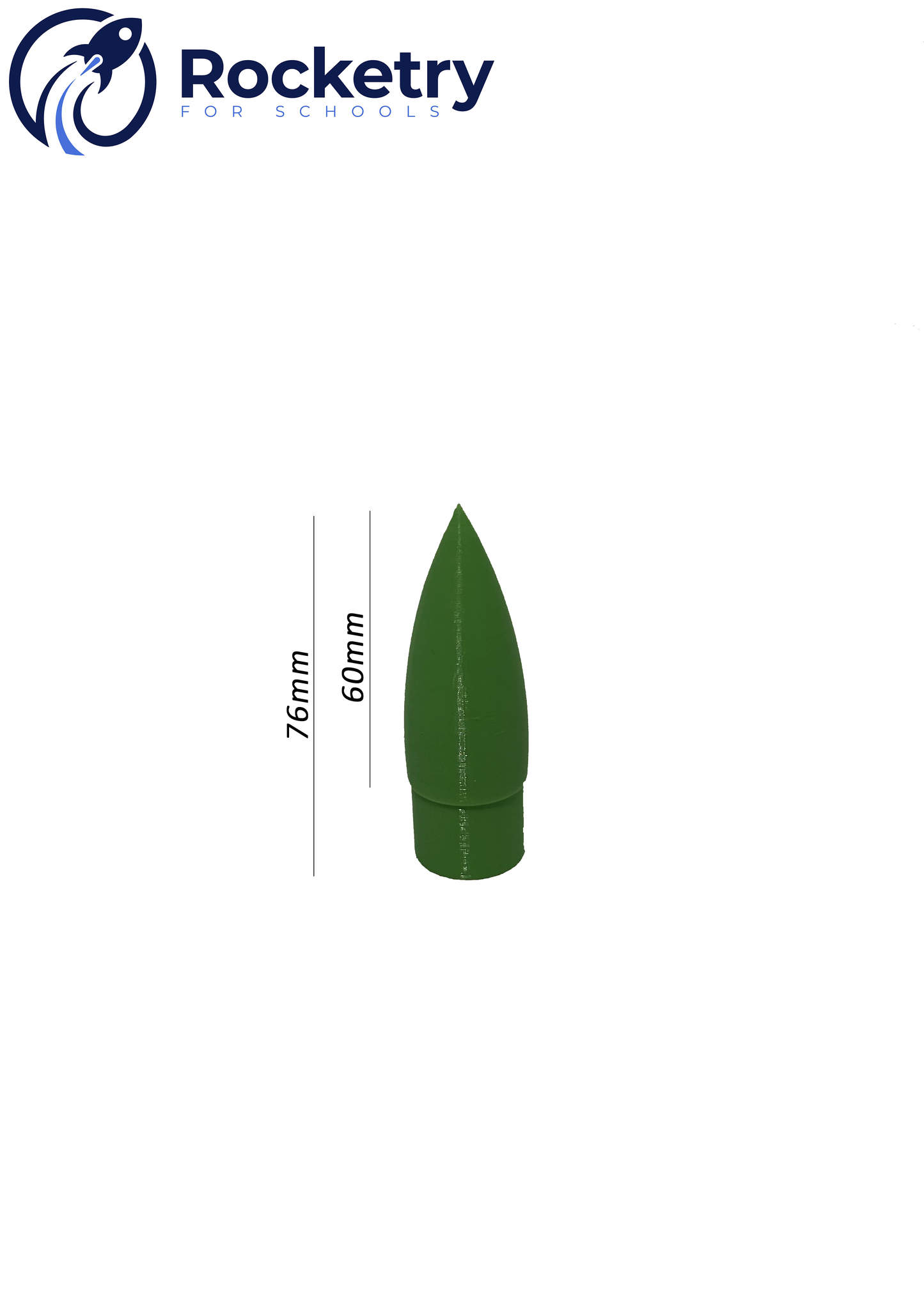 Model Rocket Nose Cone for 26mm rocket with string hook