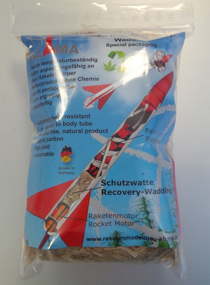 Fire resistant recovery wadding Klima