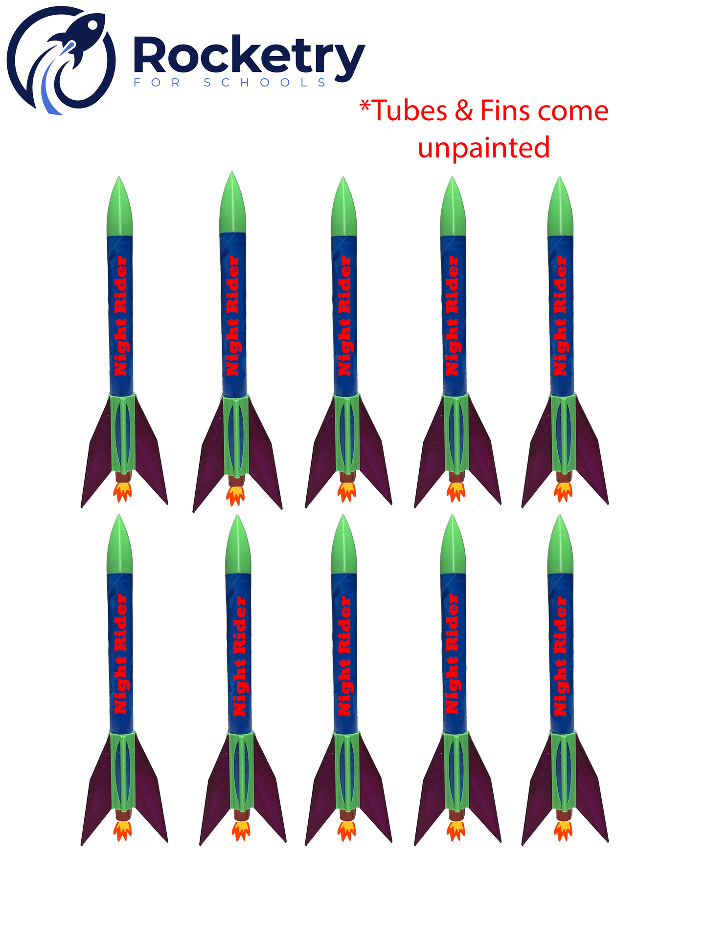 10 x Star Chaser team class pack of model rocket kits (building required)