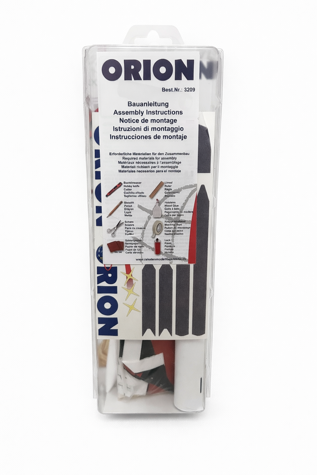 orion model rocket kit back
