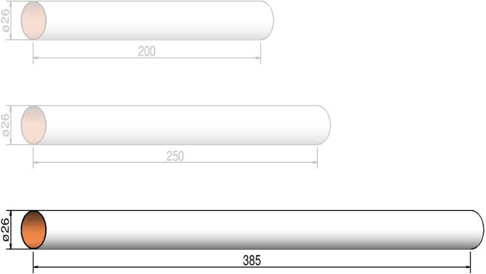 Model Rocket Tubing 26mm x 385mm