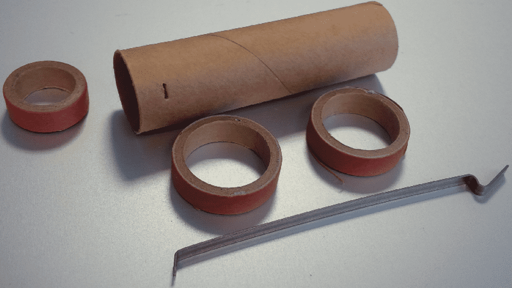 24mm to 18mm motor adapter components: motor tube, centring rings and clip