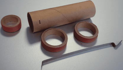 24mm to 18mm motor adapter components: motor tube, centring rings and clip