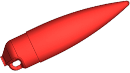 Red 26mm plastic model rocket nose cone