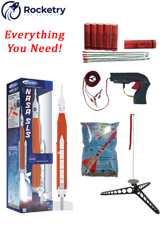 NASA SLS Starter Kit – Ready to Fly Model Rocket Kit (Comes with C6-3 Motors)