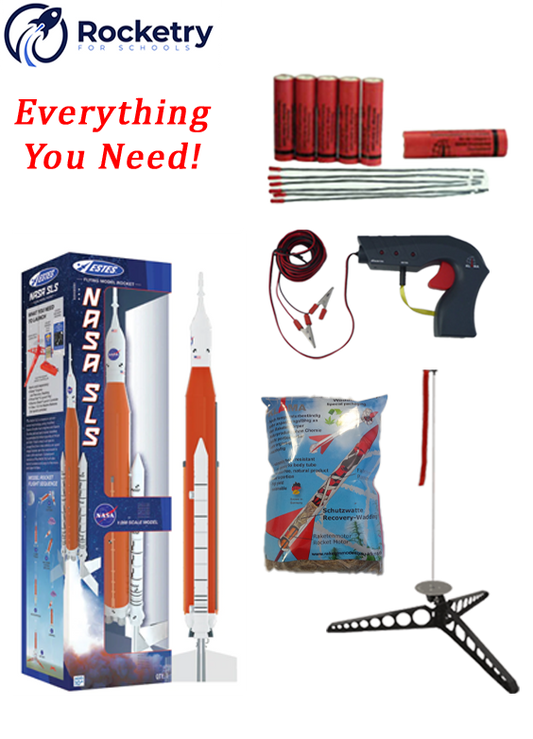 NASA SLS Starter Kit – Ready to Fly Model Rocket Kit (Comes with C6-3 Motors)