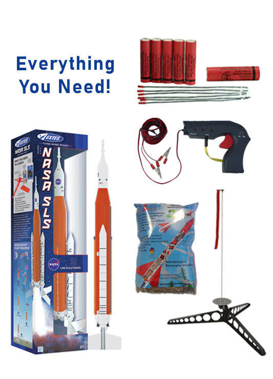 NASA SLS Starter Kit – Ready to Fly Model Rocket Kit (Comes with C6-3 Motors)