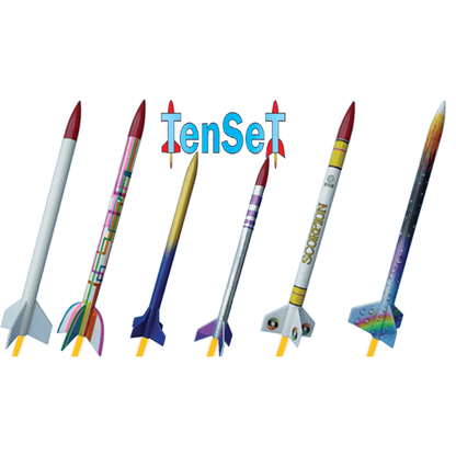 TenSet 10-Rocket Class Pack – Model Rocket Kit for Schools & Clubs