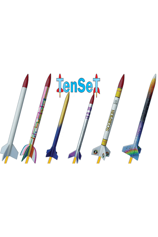 TenSet 10-Rocket Class Pack – Model Rocket Kit for Schools & Clubs